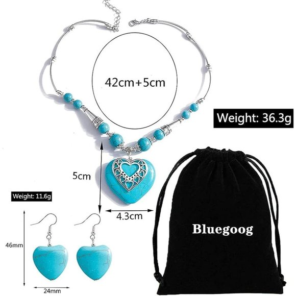 Bohemian Turquoise Necklace for Women Western Jewelry Boho Turquoise Nec… - Picture 6 of 7